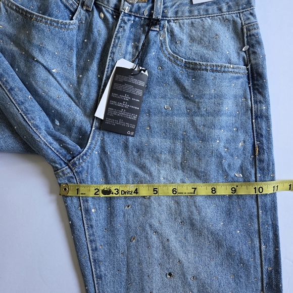 Embellished Slim Fit Flared Blue Jeans - Picture 9 of 10